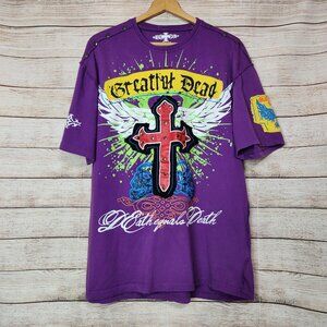 Ablanche Y2k Vintage Shirt Grateful Dead Cross Death Equals Death Purple Size XL